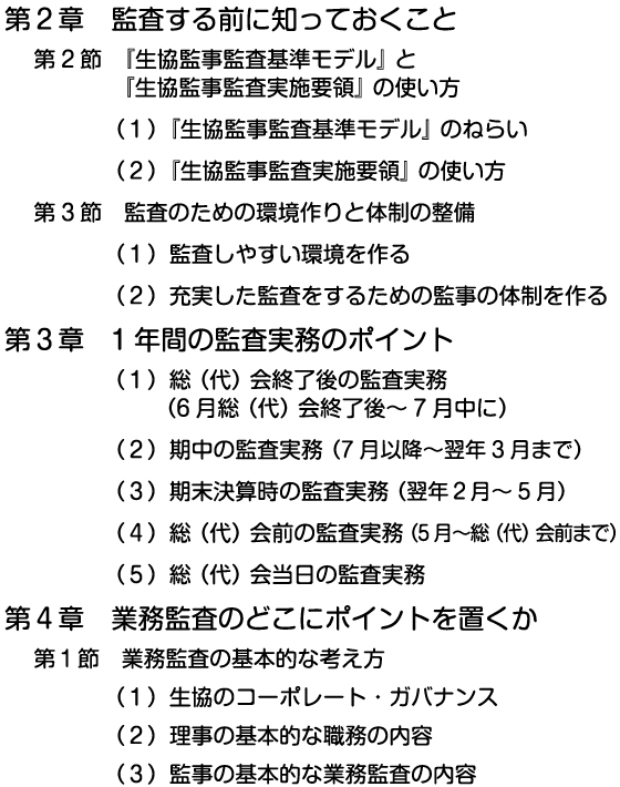 【第2章 第2節 『生協監事監査基準モデル』と『生協監事監査実施要領』の使い方 ~ 第4章 第1節 業務監査の基本的な考え方】 【第2章 第2節 『生協監事監査基準モデル』と『生協監事監査実施要領』の使い方 ~ 第4章 第1節 業務監査の基本的な考え方】
